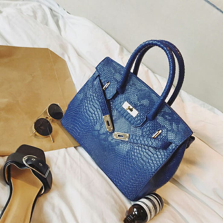 COACH ライトブルー クロコダイル風 バッグ COACH ライトブルー