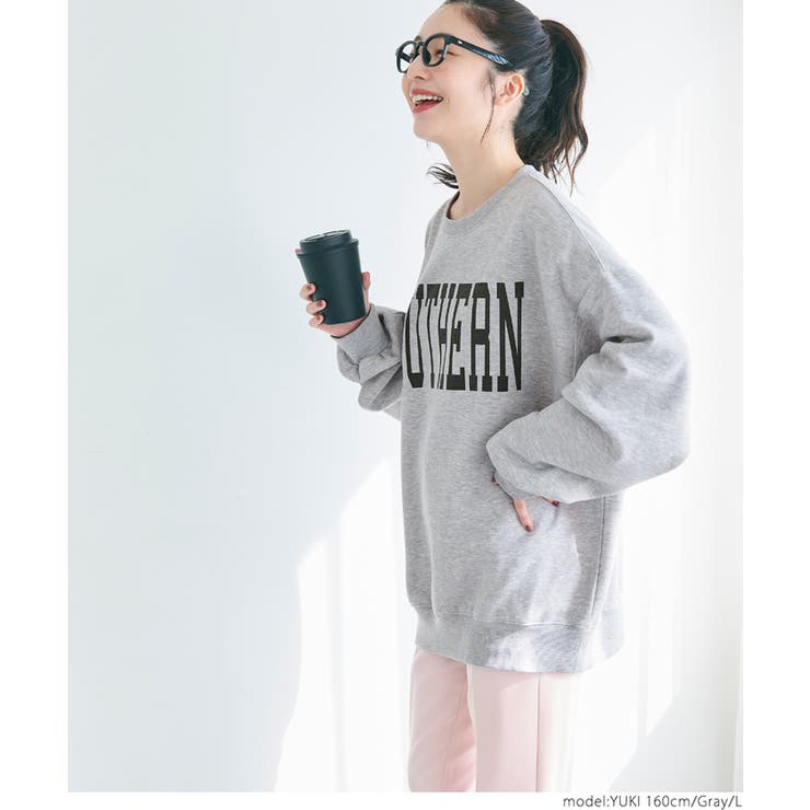 sheller シェリエ 裏起毛セミクロップドトップス スウェット スエット