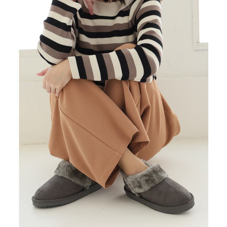 25年秋冬再販】軽量 ボリュームファー アンクル ムートンブーツ[品番