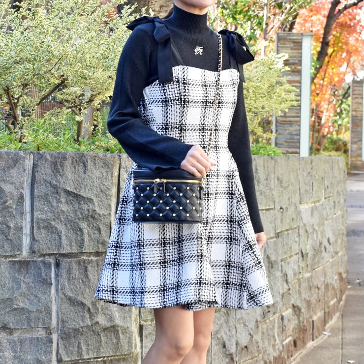 リボンツイードミニワンピース[品番：TRNW0001476]｜FUN（ファン）の