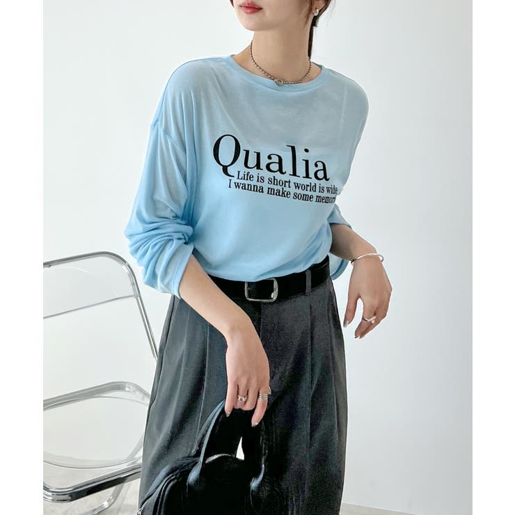 遊び心ある大人ロゴ。シアーロゴプリントロンT[品番：FI000008837