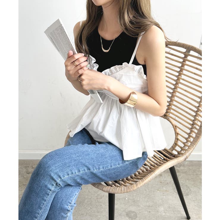 夏新作】トップス キャミソール フリル[品番：FI000007785]｜futier