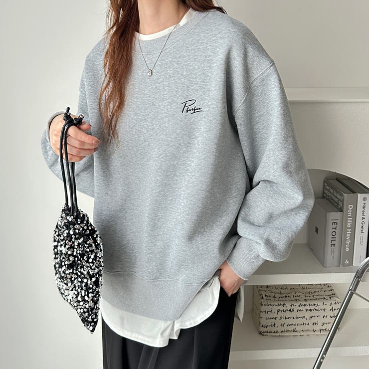 ロゴ＆ハート刺しゅう裏起毛スウェット[品番：GERW0010763]｜GeeRA