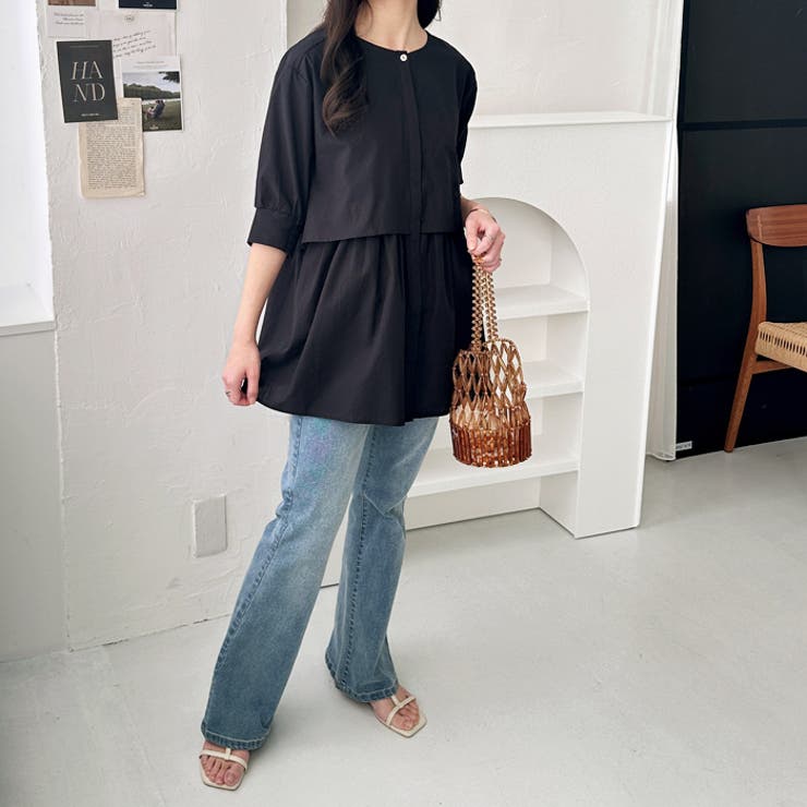 ペプラムシャツチュニック[品番：GERW0010941]｜GeeRA（ジーラ）の