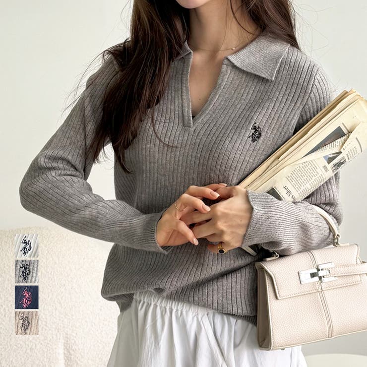 U．S． POLO ASSN．】ポロ衿リブニット[品番：GERW0011065
