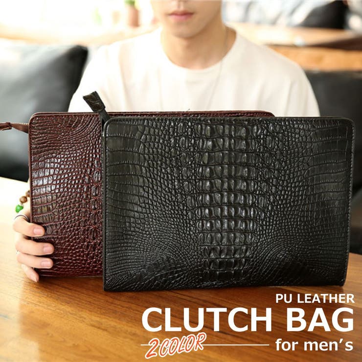 クロコダイル調 レザー クラッチバック[品番：GWSW0000157]｜GOLWIS