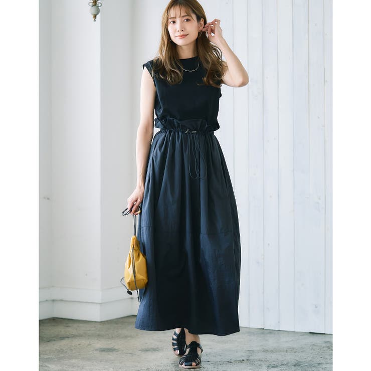 異素材ドッキングワンピース ワンピース 夏[品番：GW000004543