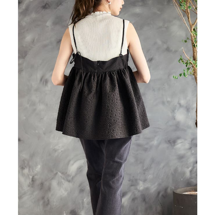 ふくれジャガードペプラムキャミ ジャガード ペプラム[品番