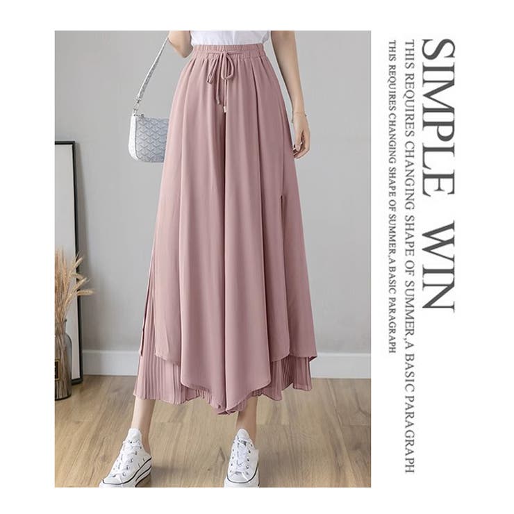 フレア ガウチョパンツ シフォン スカンツ スカーチョ[品番