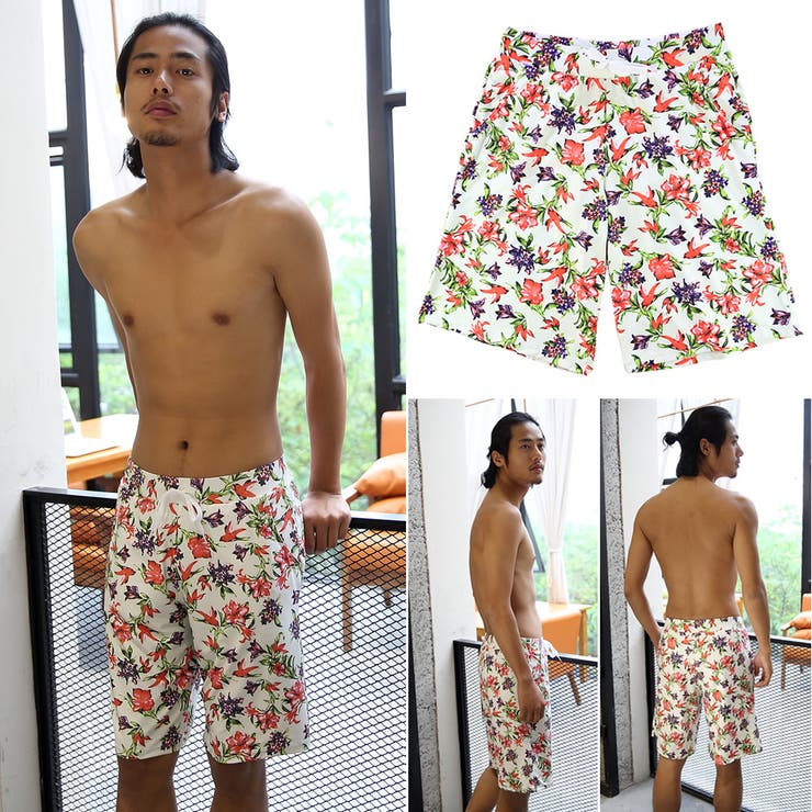 水着メンズハーフパンツ 花柄 カジュアル[品番：HO000001125]｜HOYUKI
