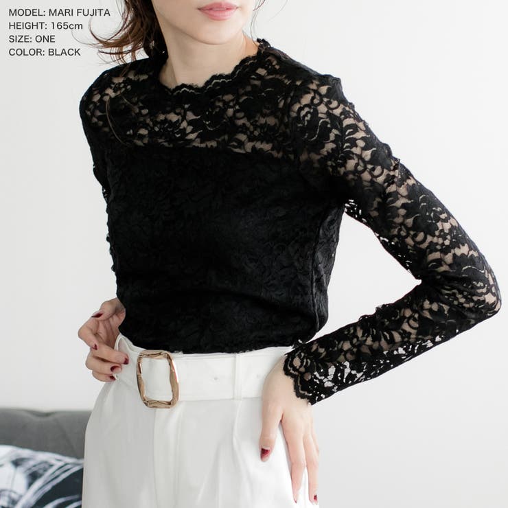 スカラップ総レーストップス [20640 カットソー[品番：BA000004726