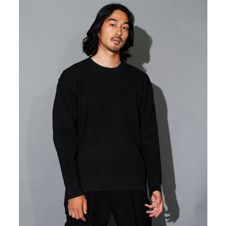 クルーネック ニット アゼ編み[品番：JG000014340]｜JIGGYS SHOP