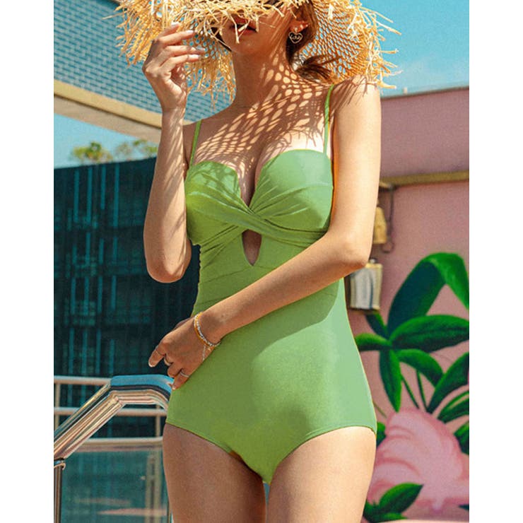 SHOPLIST限定】クロスデザインワンピース 3サイズ スイムウェア[品番