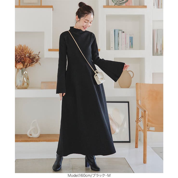 フレアスリーブニットワンピース［E3400］[品番：KO000014777]｜KOBE