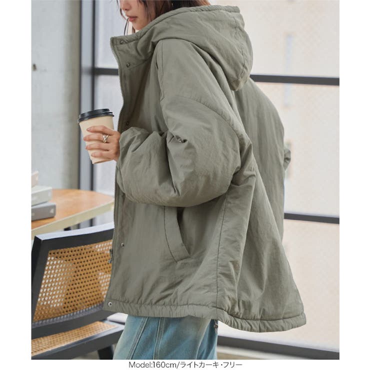 中綿フード付きロングモンスターブルゾン［K1378］ 中綿 モンスター