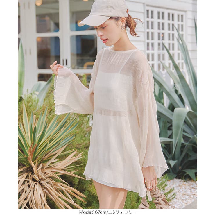 UVカット ラッシュガード 4点セット水着付きクリンクルシアートップス