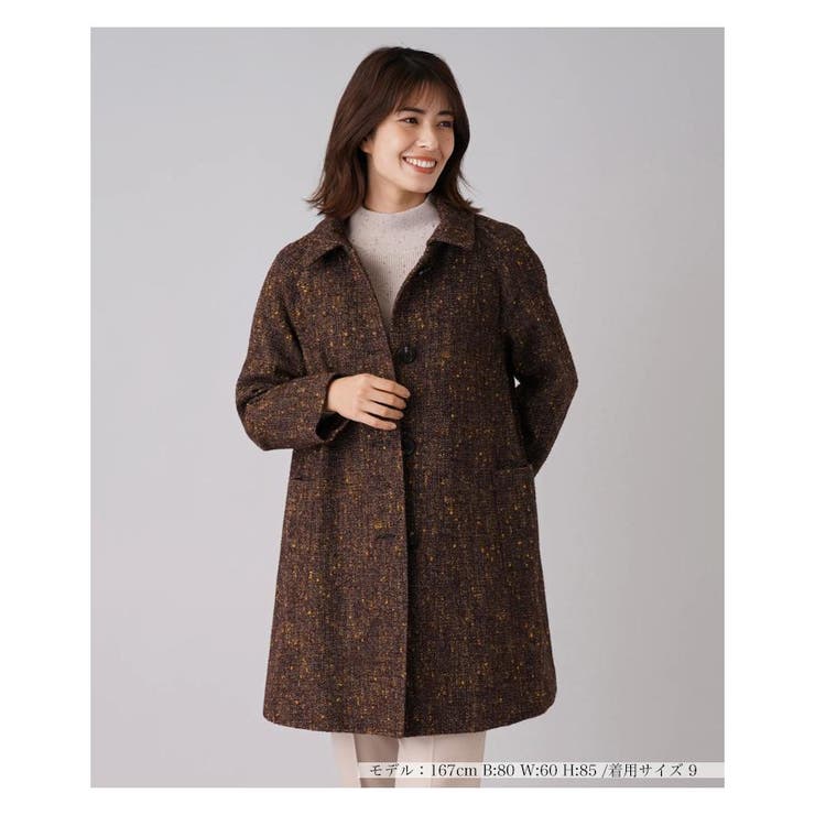 ネップツイードステンカラーコート[品番：LAVW0007198]｜Leilian