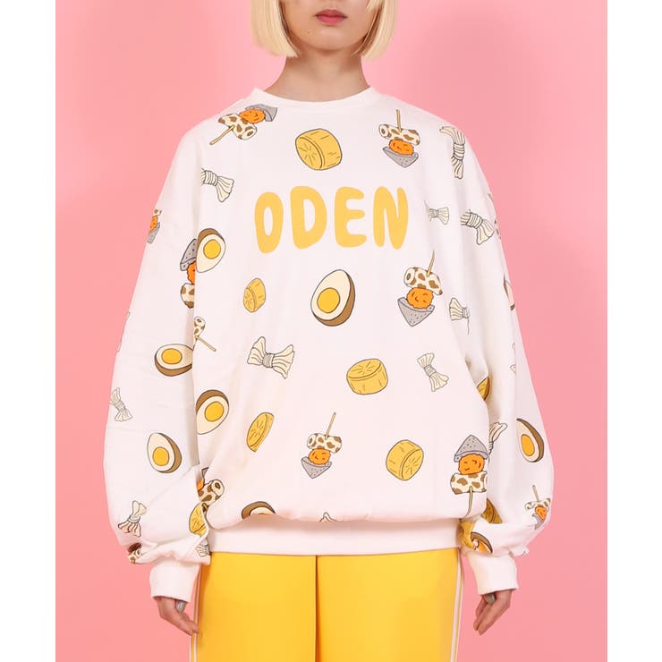 フード総柄スウェット(GYOZA SABAKAN ODEN KABOCHA)[品番：PNYW0003974