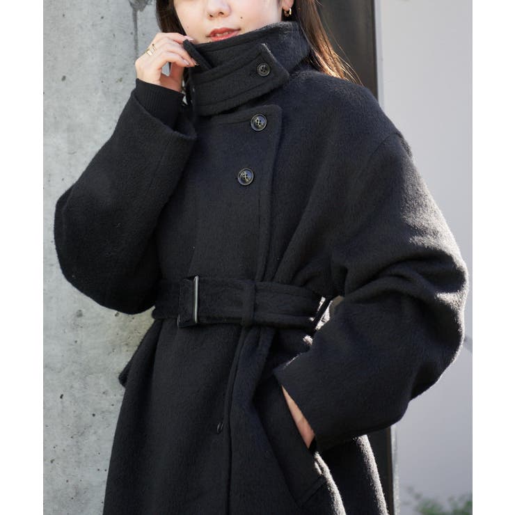 Chico】シャギースタンドミドル丈オーバーコート[品番：PALW0003560