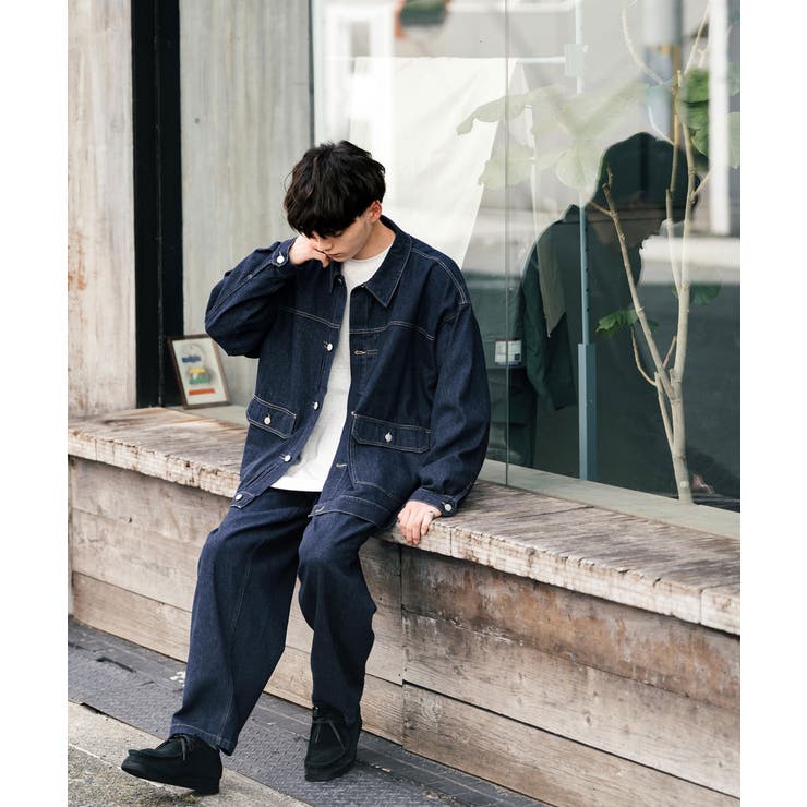 セットアップ デニムジャケット ワイドパンツ[品番：OE000008173