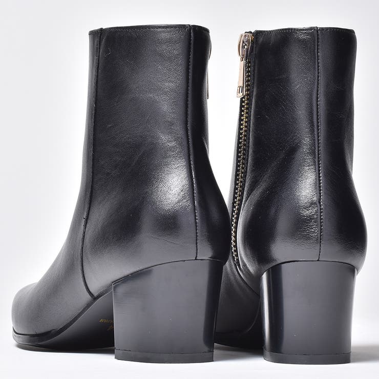 スクエアトゥ ヒールブーツ / 本革 ブーツ / 日本製[品番：XO000003504