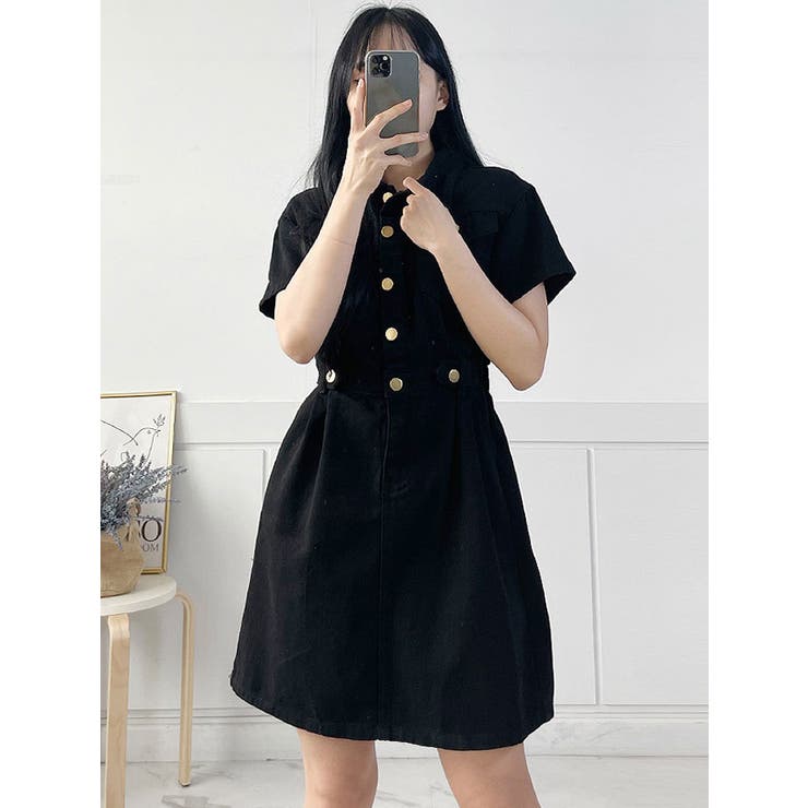 コットンミニワンピース 半袖 全2色[品番：KH000013752]｜VIVID LADY