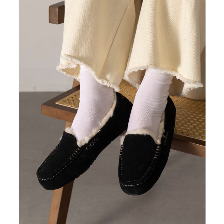 UGG】ANSLEY ウールボアスリッポン ローファー モカシン アンスレー