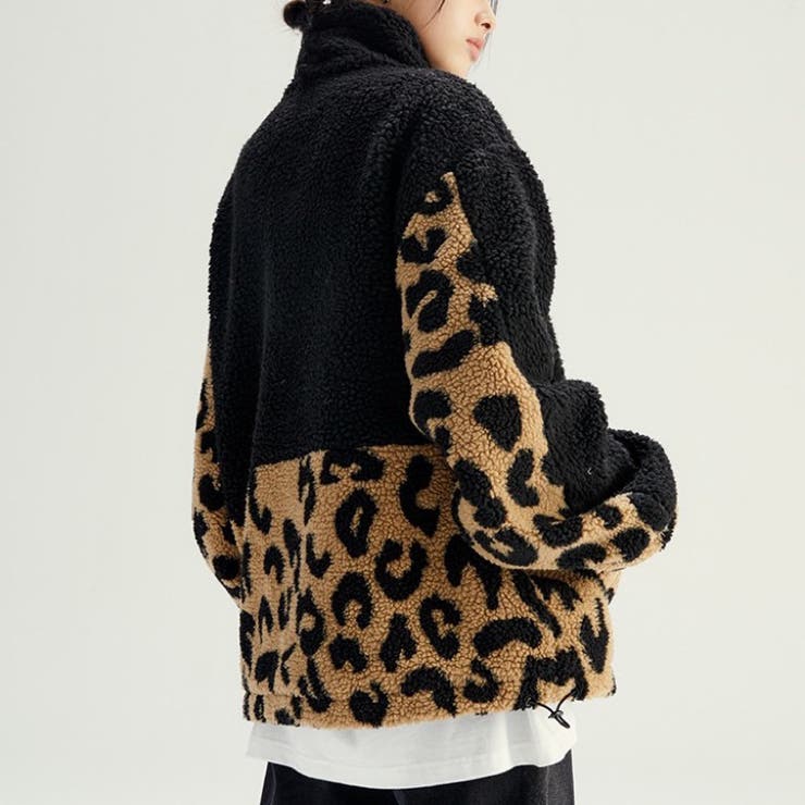 ボアコート レオパード柄 韓国ファッション[品番：SHNW0008352]｜Sibra