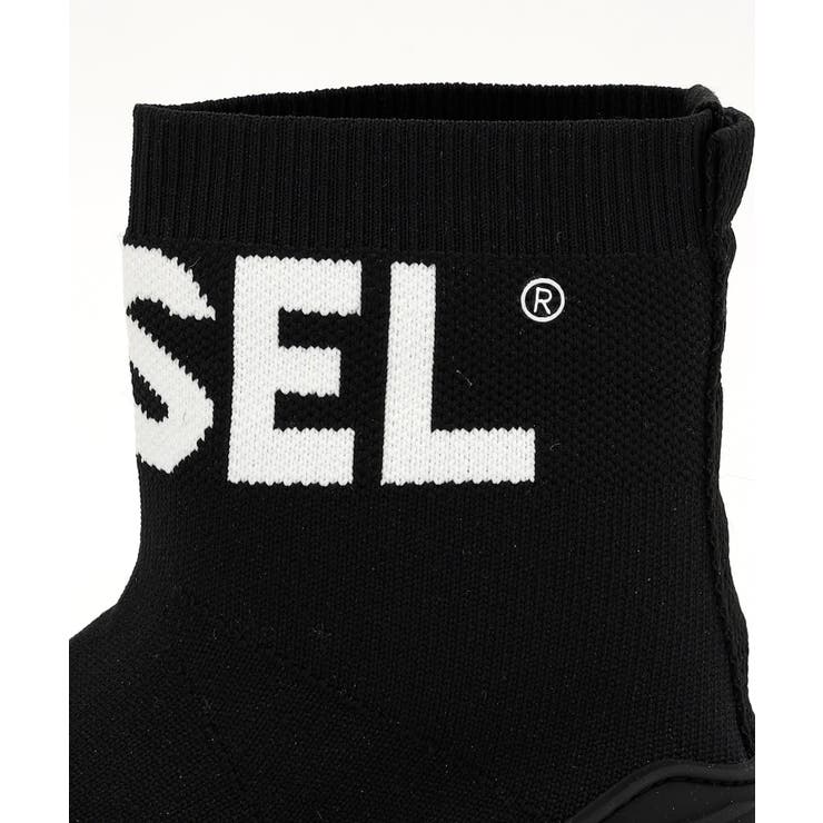 DIESEL ディーゼル ロゴプリントハイカットソックススニーカー[品番