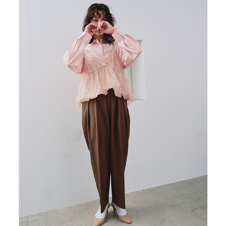 ヘムバルーンスパンコールキャミソールビスチェ[品番：TV000017146