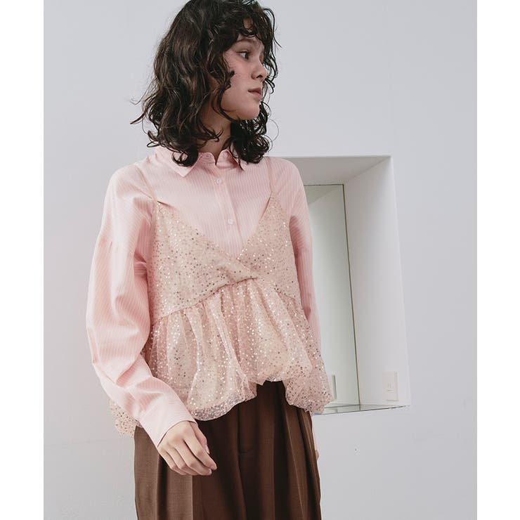 ヘムバルーンスパンコールキャミソールビスチェ[品番：TV000017146