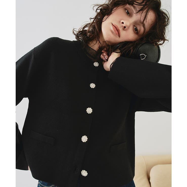 BEATRICE ベアトリス ビジュー装飾ニットカーディガン 新品タグ付