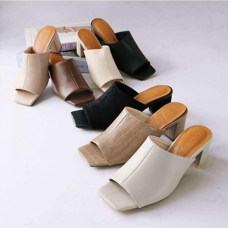 スクエアトゥミュールサンダル[品番：VIVS0000762]｜VIVIAN COLLECTION