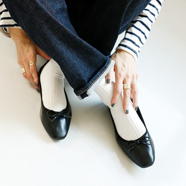 スクエアトゥソフトタッチフラットバレエシューズ[品番：VIVS0000889