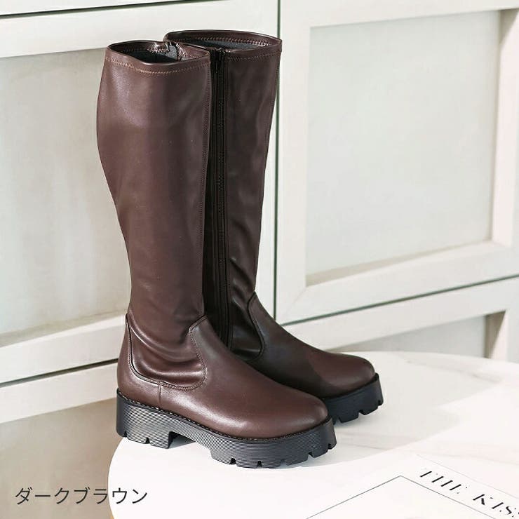 厚底ストレッチロングブーツ[品番：VIVS0009667]｜VIVIAN COLLECTION