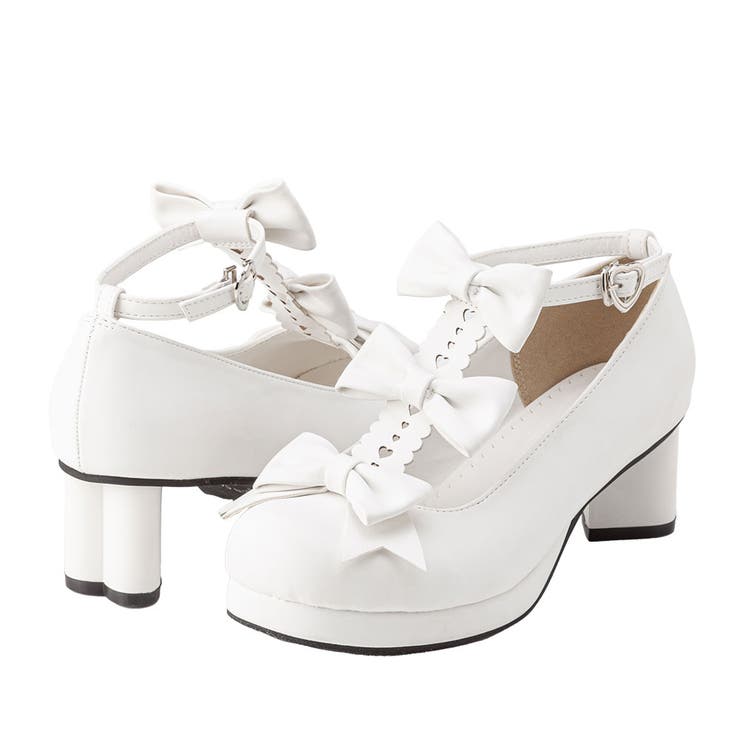 ハートヒールトリプルリボンシューズ 量産型 地雷系 夢展望[品番