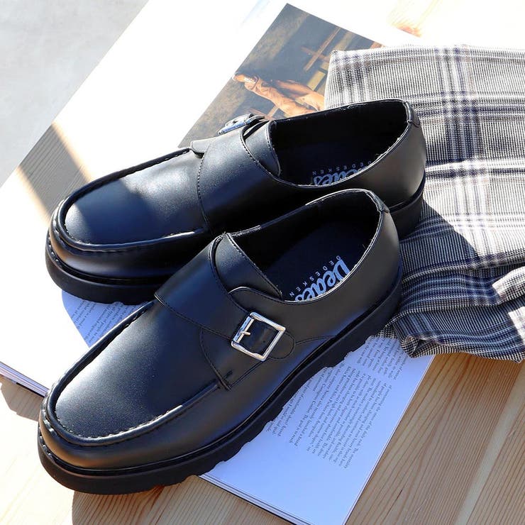 メンズ ストリート オフィス カジュアル 厚底 ソール ローファー