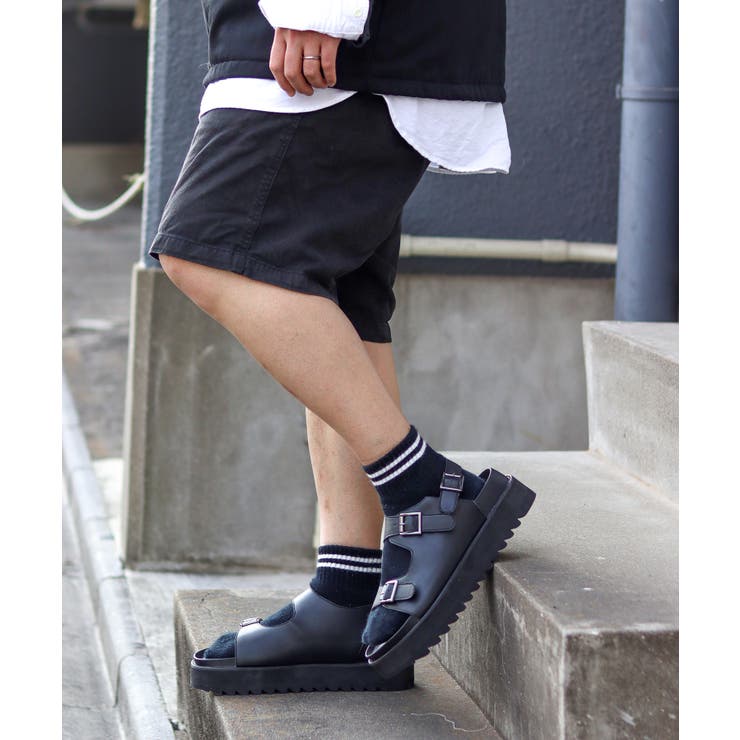 メンズ サンダル 夏 ストリート セットアップ 厚底 サンダル ☆1964