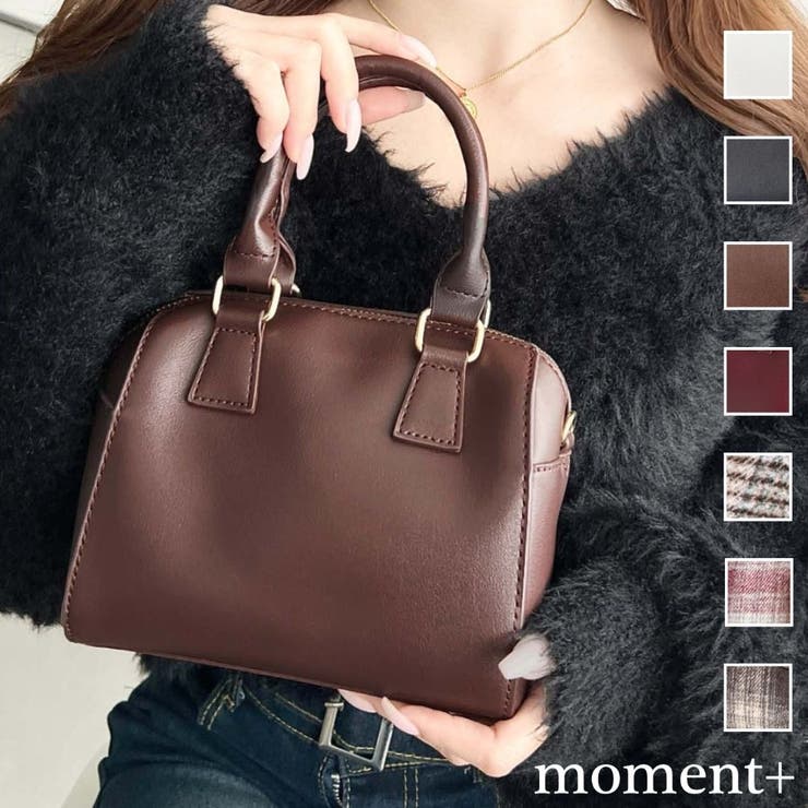 フェイクレザー ミニボストンショルダーバッグ[品番：ERMW0000010