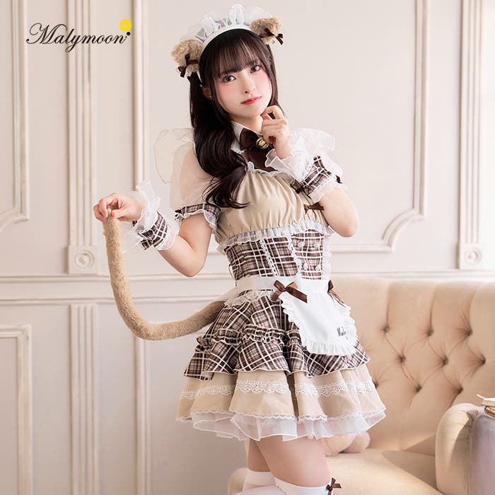 藤咲凪着用】ロイヤルチェックキティメイド《オリジナルコスプレ9点