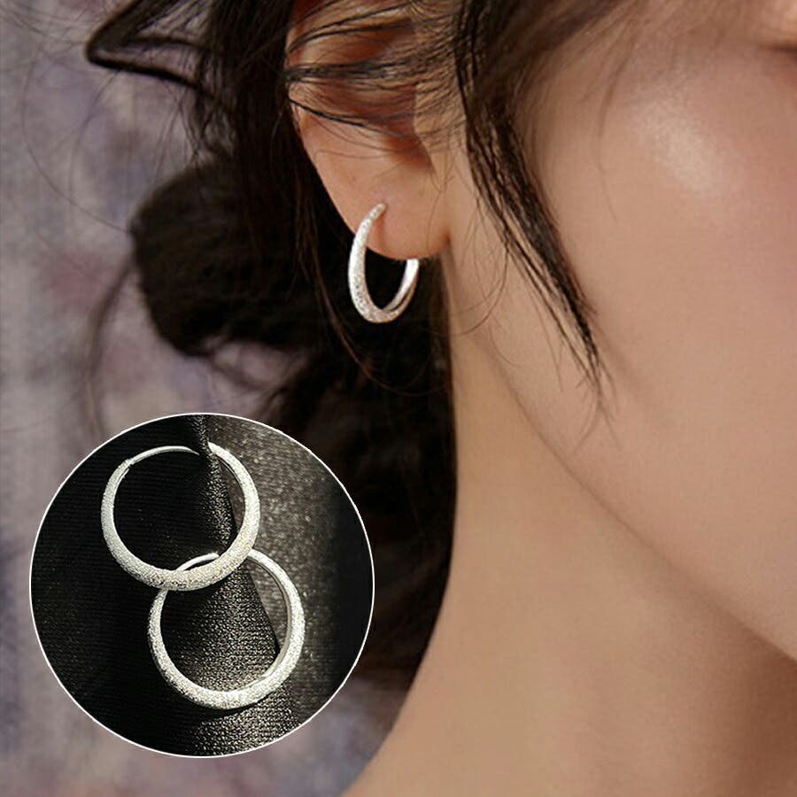 シルバーフープピアス シルバー925 上品[品番：XL000003451]｜SLENDER