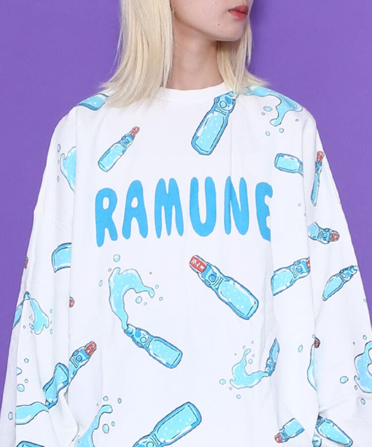 フード総柄スウェット(RAMUNE)[品番：PNYW0003973]｜PUNYUS （プニュズ