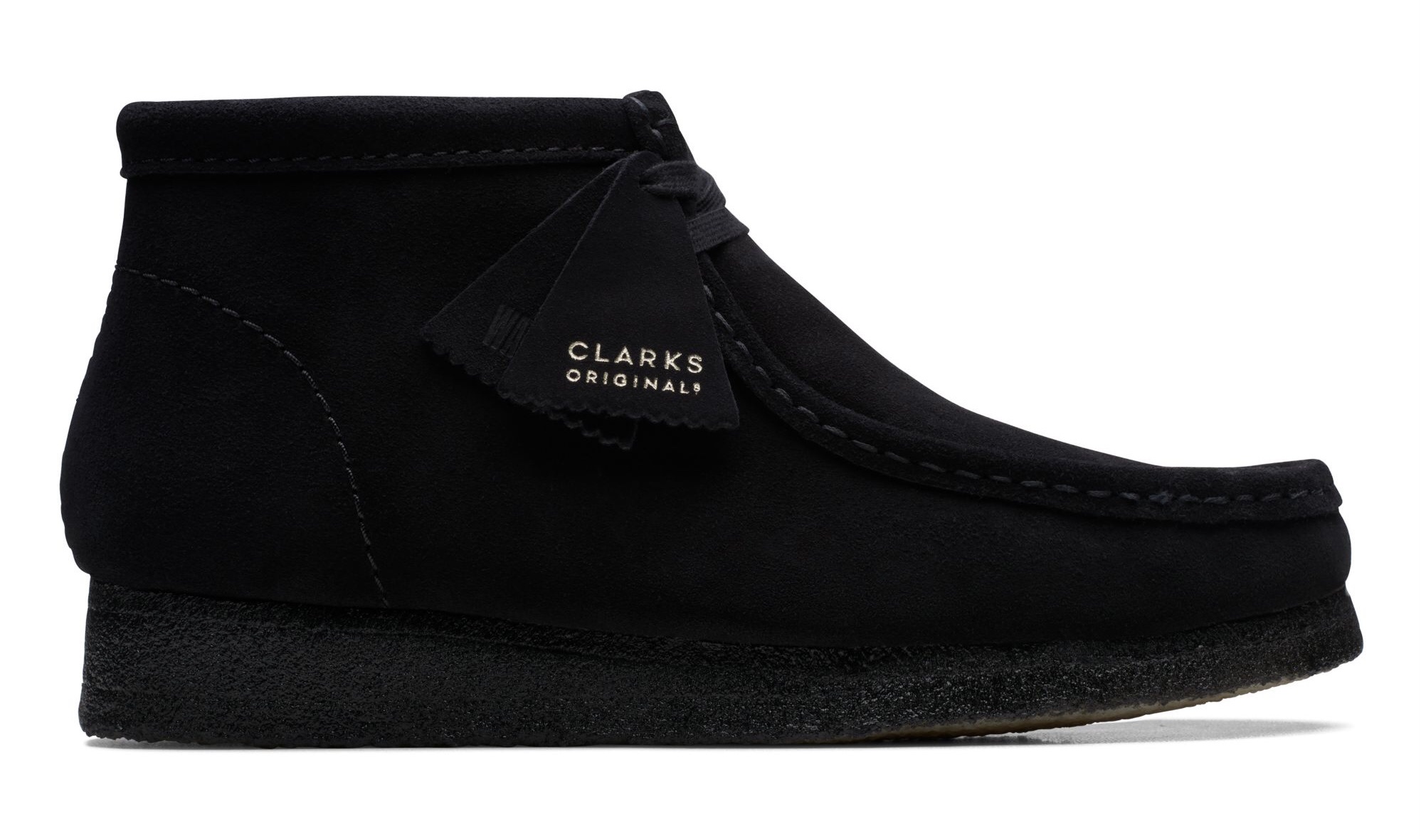 Clarks Men Wallabee Boot Black Suede - Continental Shoes