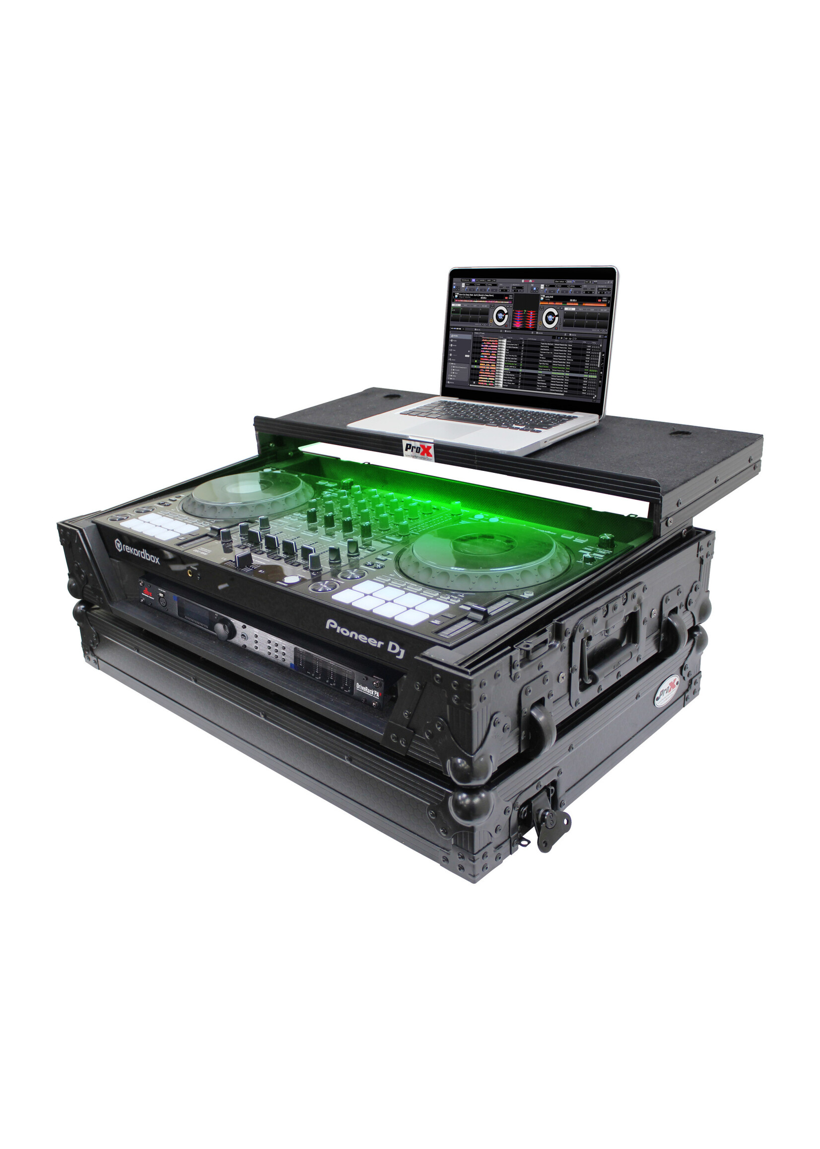 ProX XS-DDJ1000 WLTBL LED SRT Case Black on Black w/ Sliding