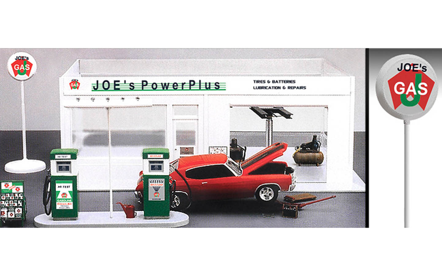 Academy 15122 1/24 Joe's Power Plus Service Station Garage w