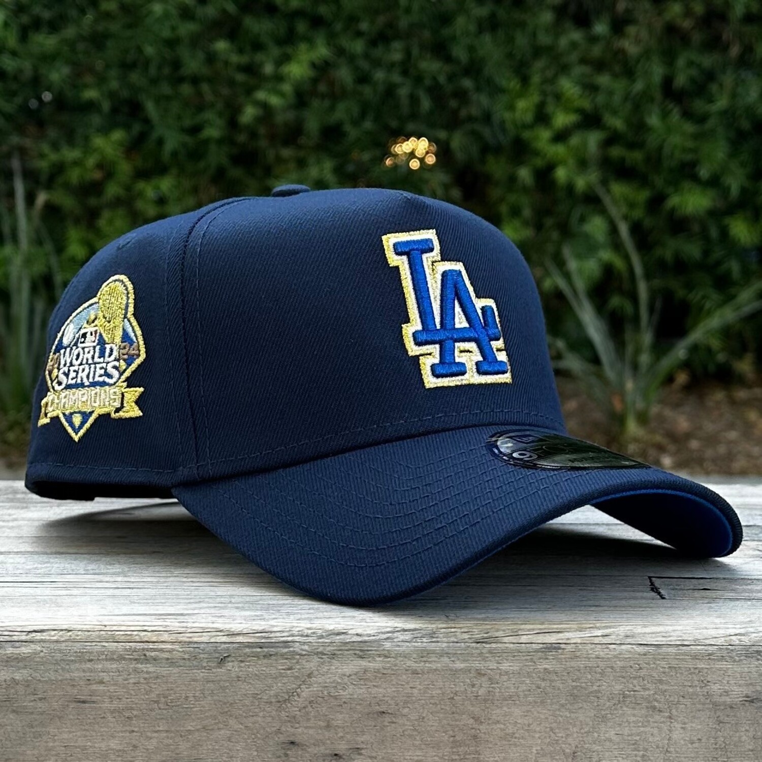 LA Dodgers Navy Metallic Gold 2024 WS Champs Royal UV 940 A-Frame