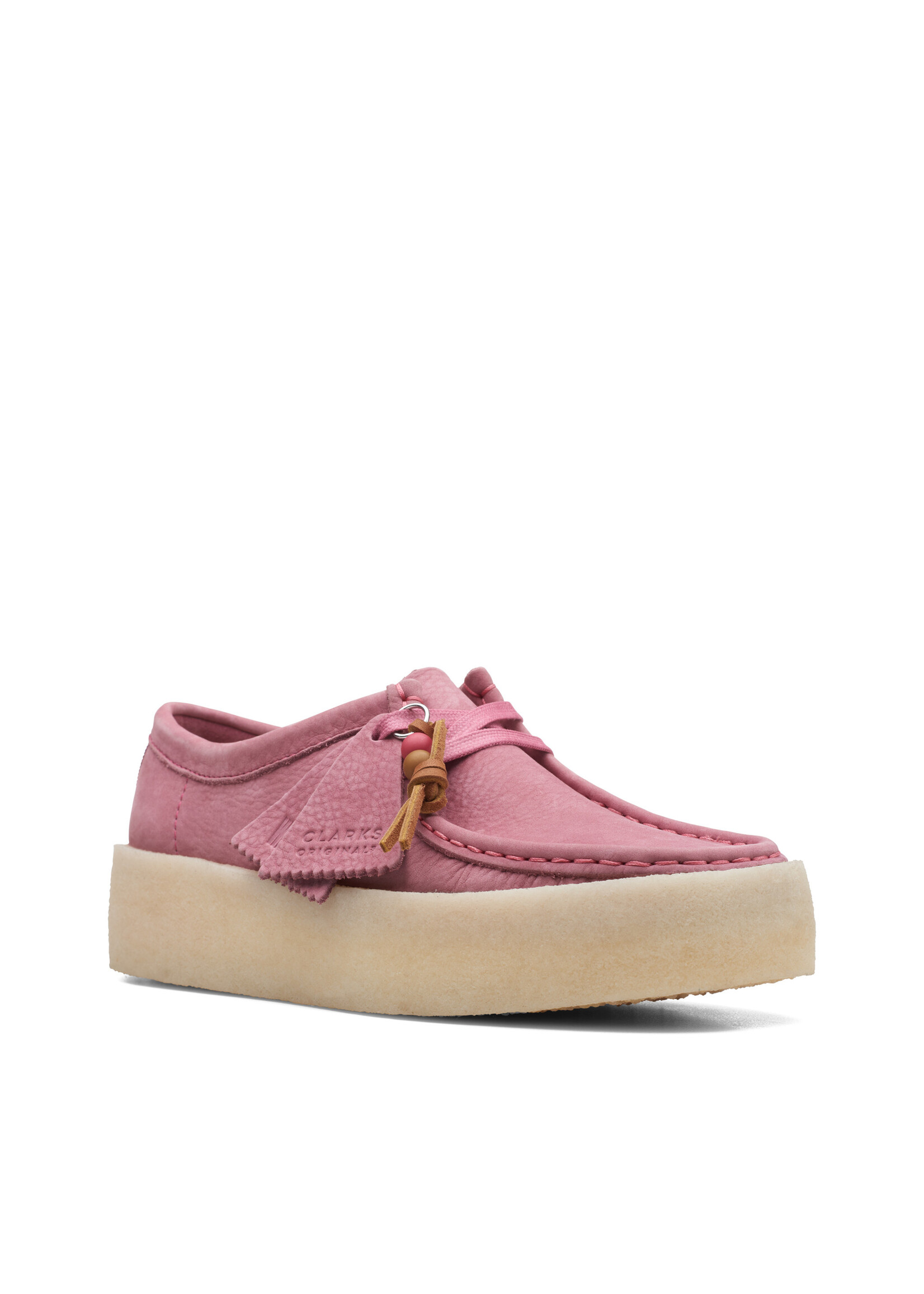 Clarks Womens Wallabee Cup Pink Nubuck 26168664 - SHOE PLUS - Low