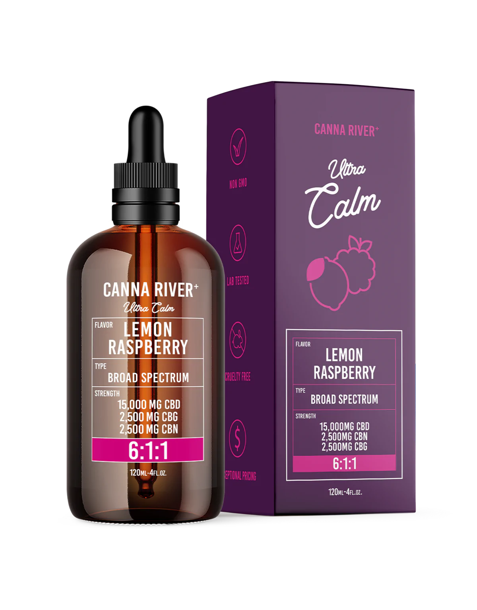 Canna River Broad Spectrum CBD CBN CBG 6:1:1 Lemon Raspberry Ultra