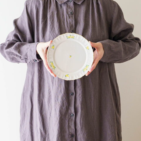 陶芸作家 阿部慎太朗 マーガレットリム皿6寸 檸檬｜窯元、作家ものの