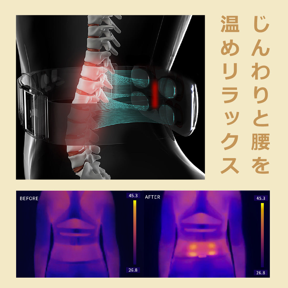 NIPLUX公式店】WAISTUPLUS│遠赤外線とEMSで腰ケア│リモコン操作で